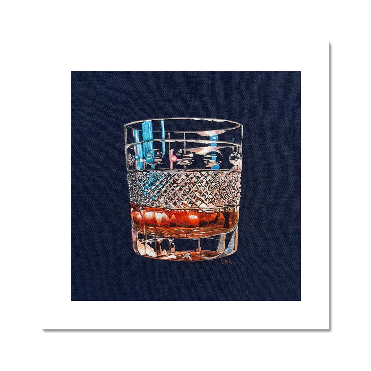 PRINT. Cumbria Crystal Whiskey Tumbler Hahnemühle German Etching Print