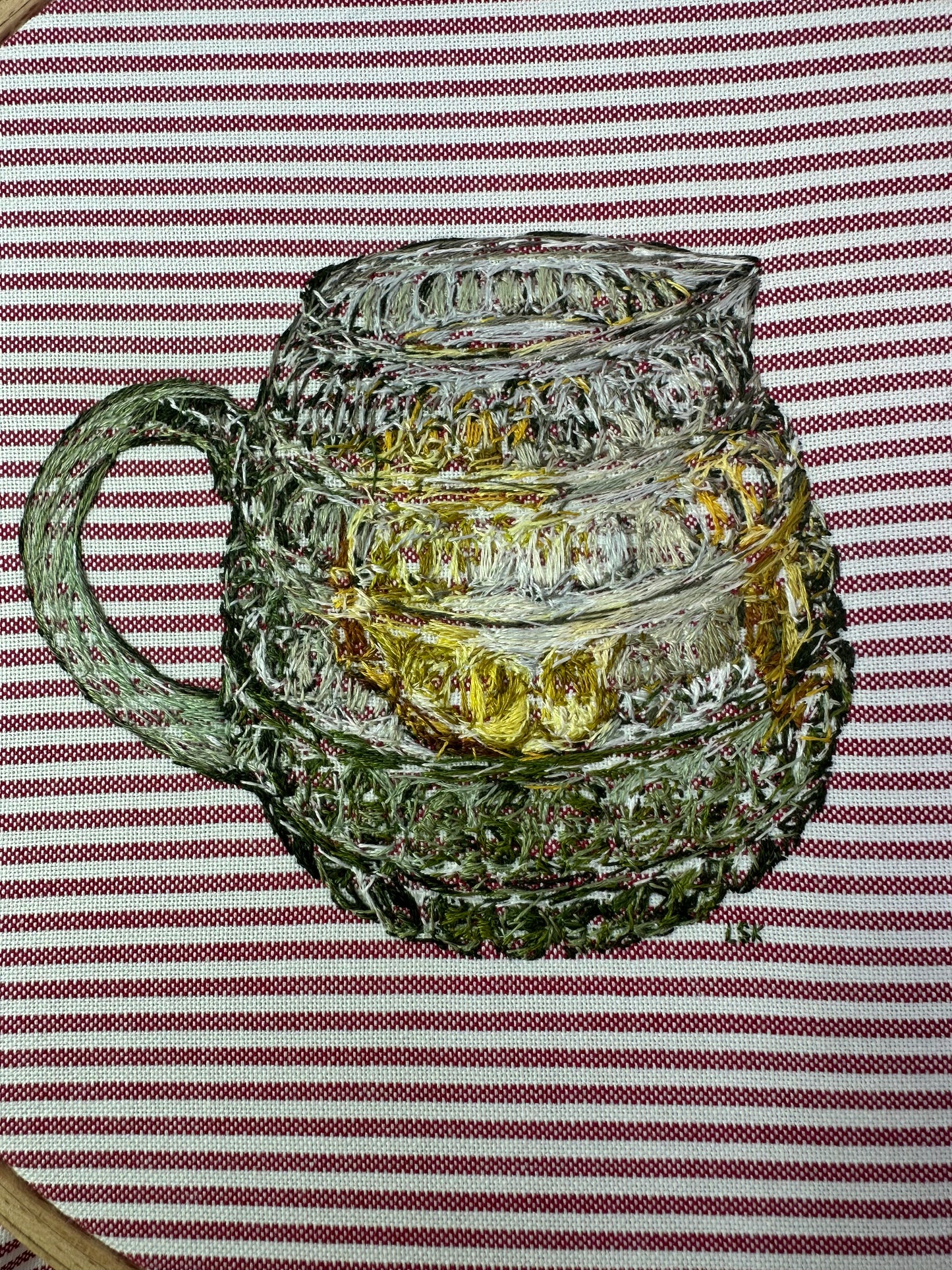 Water jug with ice & lemon